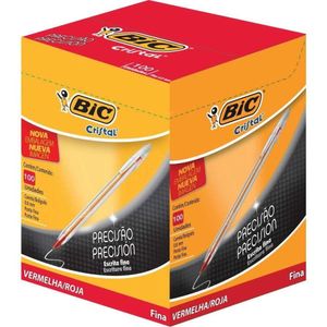 Caneta Fina Vermelha Cristal Bic