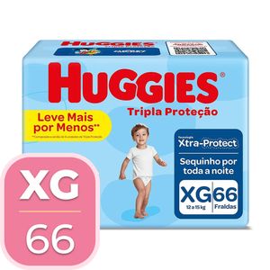 Fralda Huggies Tripla Proteção Tamanho XG Pacote com 66 unidades