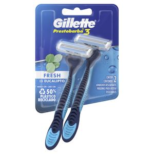 Aparelho Descartável para Barbear Gillette Prestobarba3 Fresh 2 Unidades