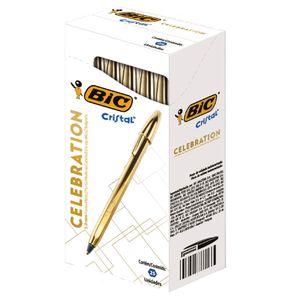 Caneta Bic Cristal Celebration Ouro 25 Unidades
