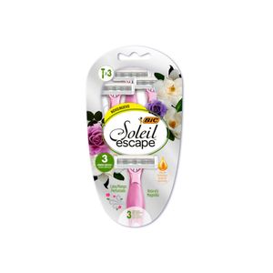 Aparelho De Barbear Descartável Bic Soleil Escape Rosa & Magnólia Com 3 Unidades