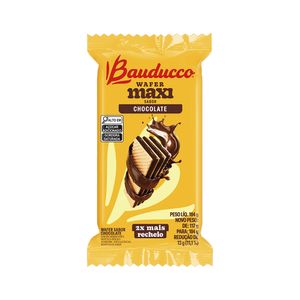 Biscoito Wafer Bauducco Maxi Recheio Chocolate Pacote 104g