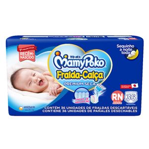 Fralda Descartável Mamypoko Calça Azul Mega Tamanho RN Pacote com 36 Unidades