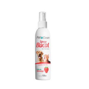 Spray Bucal Pet Clean Morango para Cães e Gatos 120ml