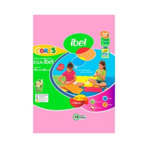 E.V.A. Ibel 40X48cm Rosa Claro Pacote com 10 Unidades