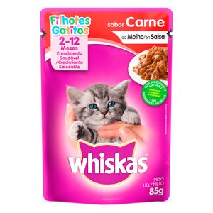 Ração para Gato Filhote Sabor de Carne ao Molho Whiskas