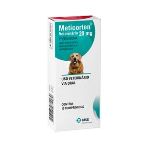 Anti-inflamatório Meticorten para Cães 20mg 10 Comprimidos