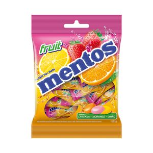 Bala Drageada Mastigável Laranja, Morango ou Limão Mentos Fruit