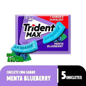 Chiclete Trident Max Menta Blueberry Sem Açúcar 16g