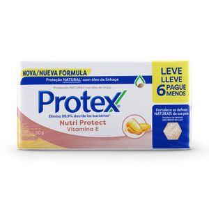 Sabonete em Barra Protex Nutri Protect Vitamina E 85g Pacote com 6 Unidades