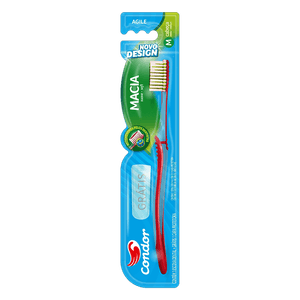 Escova Dental Macia Condor Agile Cabeça M Grátis Capa Protetora