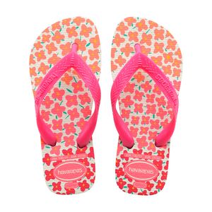 Sandália Havaianas Kids Flores Branco Rosa Flux 31/32