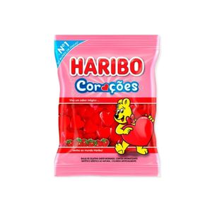 Bala de Gelatina Corações Morango Haribo 80g