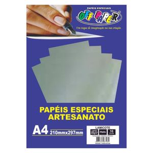 Papel Lamicote A4 Prata Pacote Com 10 Folhas