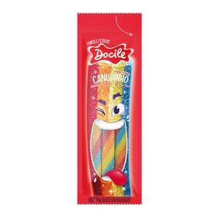 Bala Docile Canudinho Morango Colorido 15g