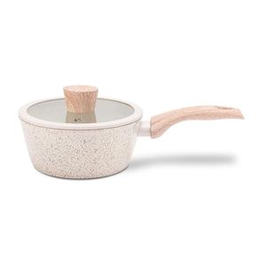 Panela de Indução com Tampa Brinox Sirus Antiaderente Ceramic Life Ø 20cm 2,1 Litros Vanilla
