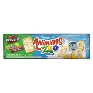 Biscoito Animados Zoo Leite Richester 130g