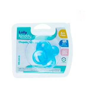 Chupeta  Silicone Tamanho 2 +6 Meses Azul Com Lolly