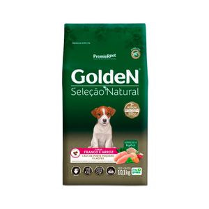 Ração Golden Seleção Natural Cães Filhotes Mini Bits Frango Arroz