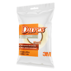 Fita Adesiva Multiuso Transparente Durex 12mm x 30m