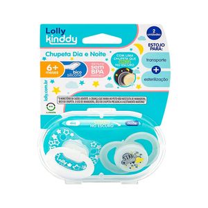 Chupeta Lolly Star Dia e Noite Silicone Orto Neutro