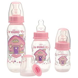 Kit De Mamadeiras Natural Color  Bico Ortodôntico Rosa 3167