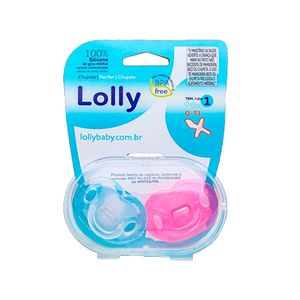 Chupeta Lolly 100% Silicone Pacote com 2 Unidades