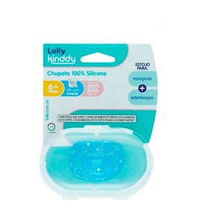 Chupeta 100% Silicone Bico Ortodôntico Tamanho 2 Azul Lolly