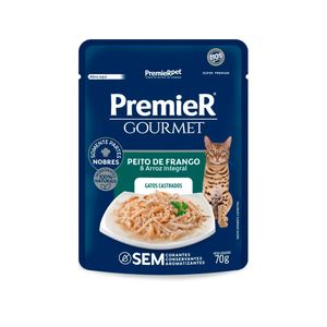 Ração Premier Gourmet Gatos Castrados Frango 70g