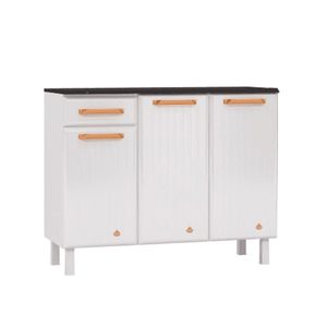 Balcão de Aço 3 Portas 1 Gaveta Diamante Telasul Branco
