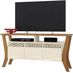 Rack para TV até 55'' Prime Frade Movelaria Off White/Coral