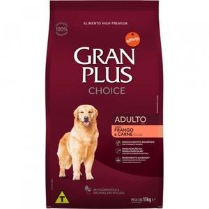 Ração Gran plus Choice Frango e Carne para Cães Adultos 15Kg