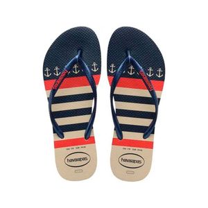 Sandália Havaianas Slim Nautical Bege/Marinho 39/40
