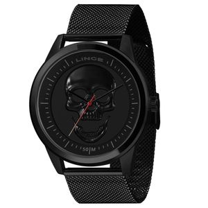 Relógio de Pulso Lince Caveira Preto Original MRN4726L P1PX