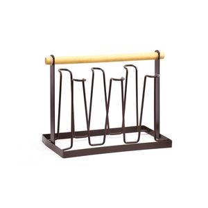 Suporte Vertical Mesa Decorativo Luxo Taça Marrom até 6 Copos