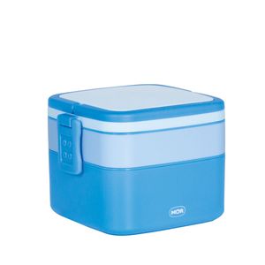 Pote Marmita 2 Andares Quadrado com Alça - Azul