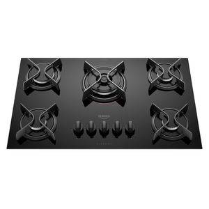 Cooktop 5 Bocas Supreme Mesa de Vidro Tripla Chama Dako Preto
