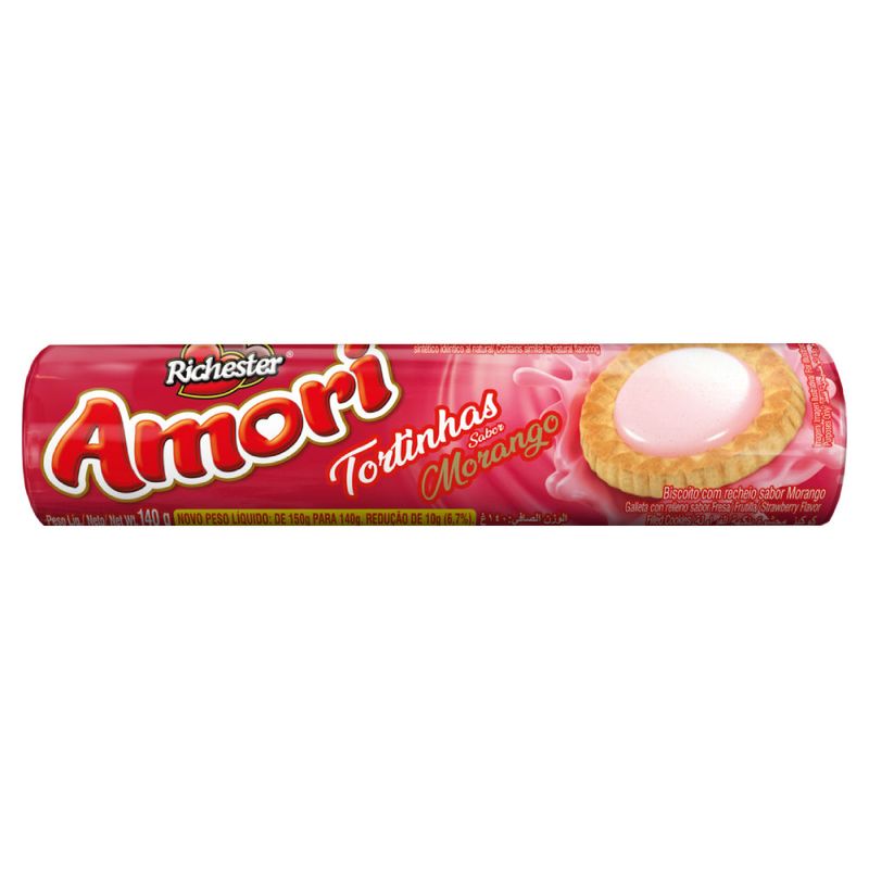 bisc-richester-amori-tort-morango-140g