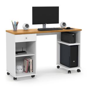 Mesa para Computador Quarto Escritório Escrivaninha Million Branco/Cinamomo