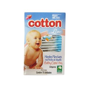 Hastes Flexíveis Baby Care Boy Cotton Line Caixa com 75 Unidades