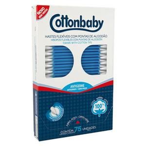 Hastes Flexíveis Cottonbaby Caixa com 75 Unidades