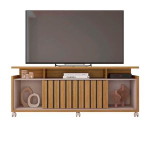 Rack para TV Até 65'' Oasis Ripado Caemmun Mel/Cacao