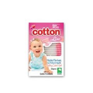 Hastes Flexíveis Baby Care Girl Cotton Line Caixa com 75 Unidades