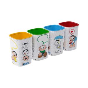 Kit Porta-canetas Plasútil Decorado Turma Da Mônica Combo com 4 Peças