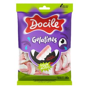 Bala Docile Gelatines Dente de Vampiro Cítrico 80g