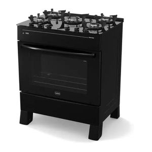 Fogão 5 Bocas Realce Smart Glass Preto