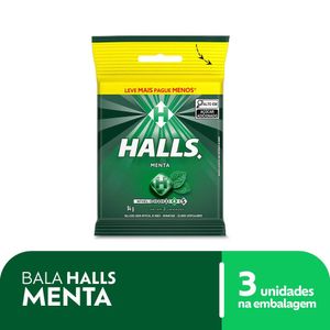 Bala Halls Menta 84g Pacote com 3 Unidades
