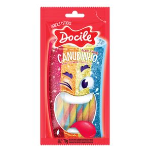 Bala Docile Canudinho Morango Colorido 70g