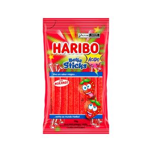 Bala Morango Ácido Haribo Sticks 70g