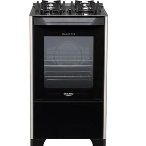 Fogão 4 bocas Magister Mesa de Vidro Dako Preto Bivolt